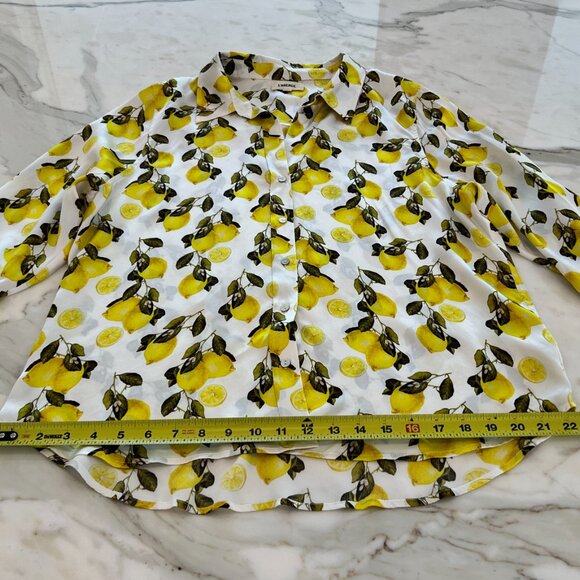 L’AGENCE LEMON PRINT SILK TOP SIZE XL NWOTS! - Picture 12 of 17